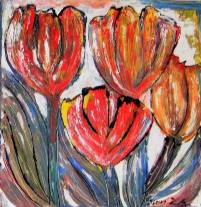 Tulpen Triptychon (1) 80x80